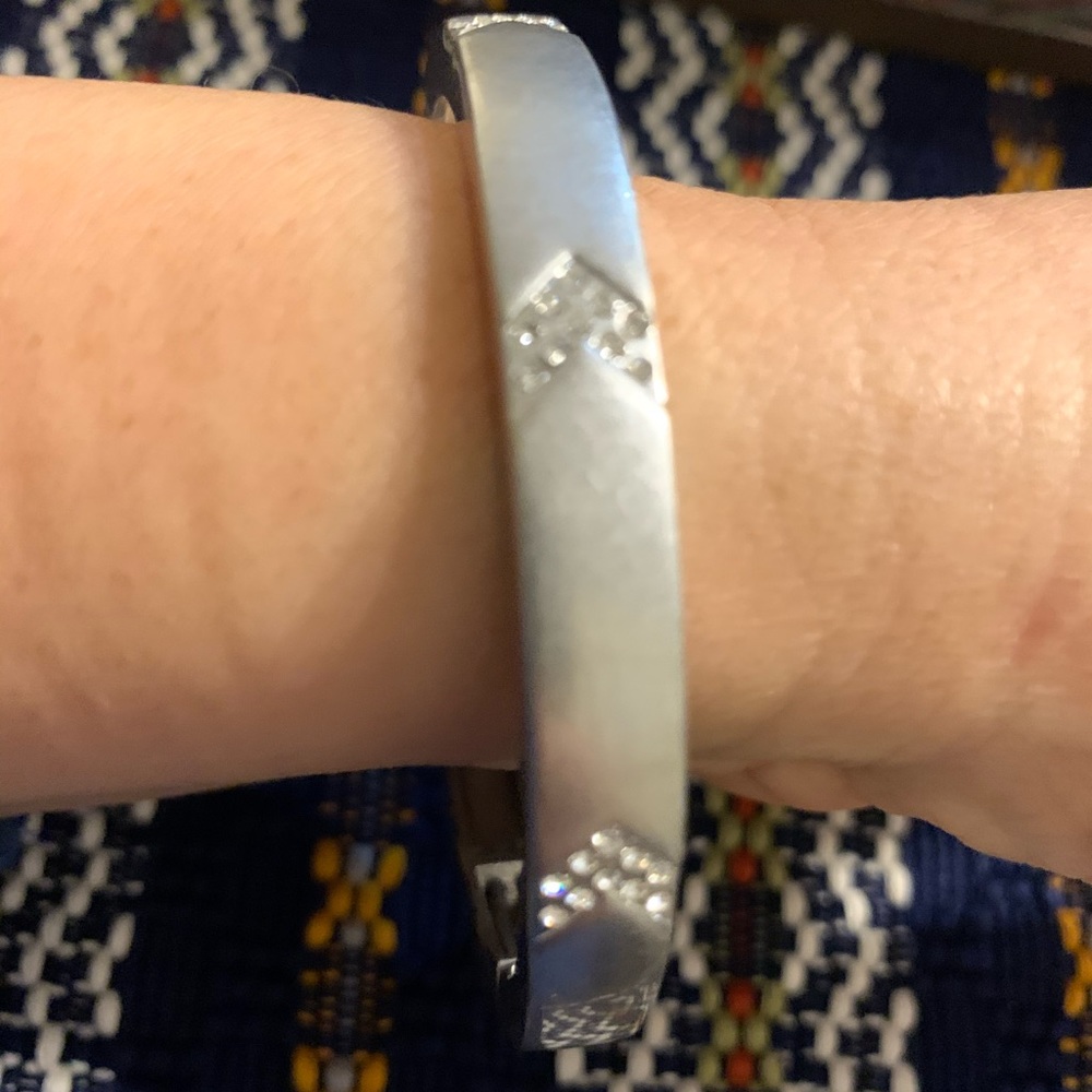 Silver tone and rhinestones bracelet
